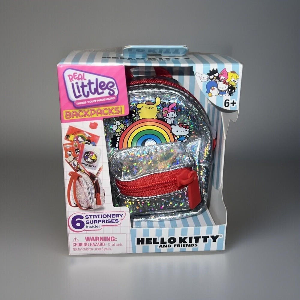 Real Littles Hello Kitty and Friends Micro Backpack Silver Glitter Sanrio 25428